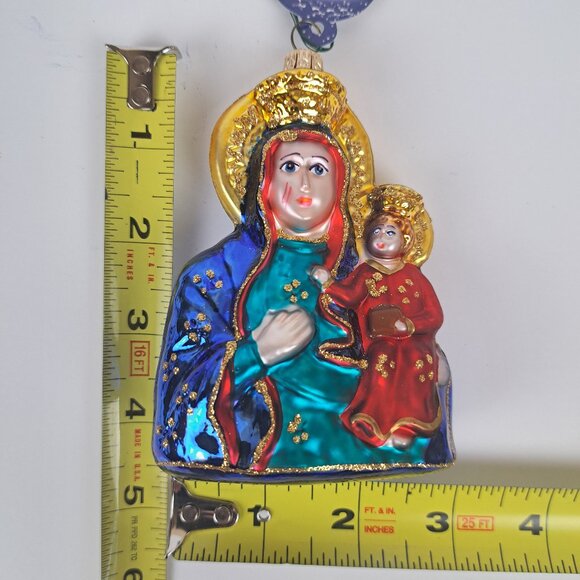 Our Lady of Czestochowa Madonna and Child Handmade Glass Ornament - Picture 15 of 16